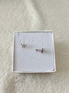 Orecchino Corona bianco