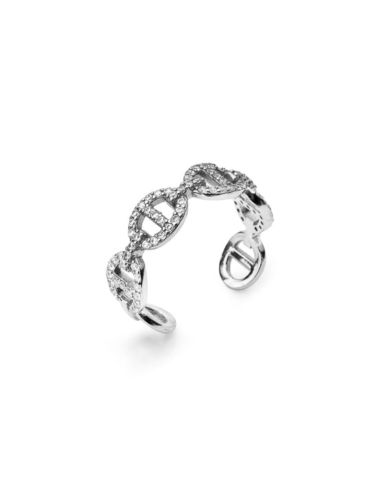 Anello a maglia bianco