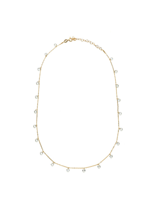 Girocollo con zirconi  pendenti Bianchi