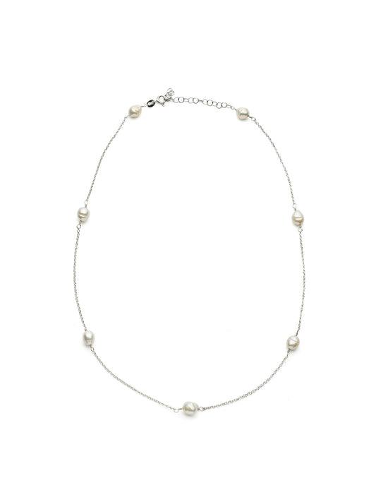 Collana In Argento naturale e perle Barocche