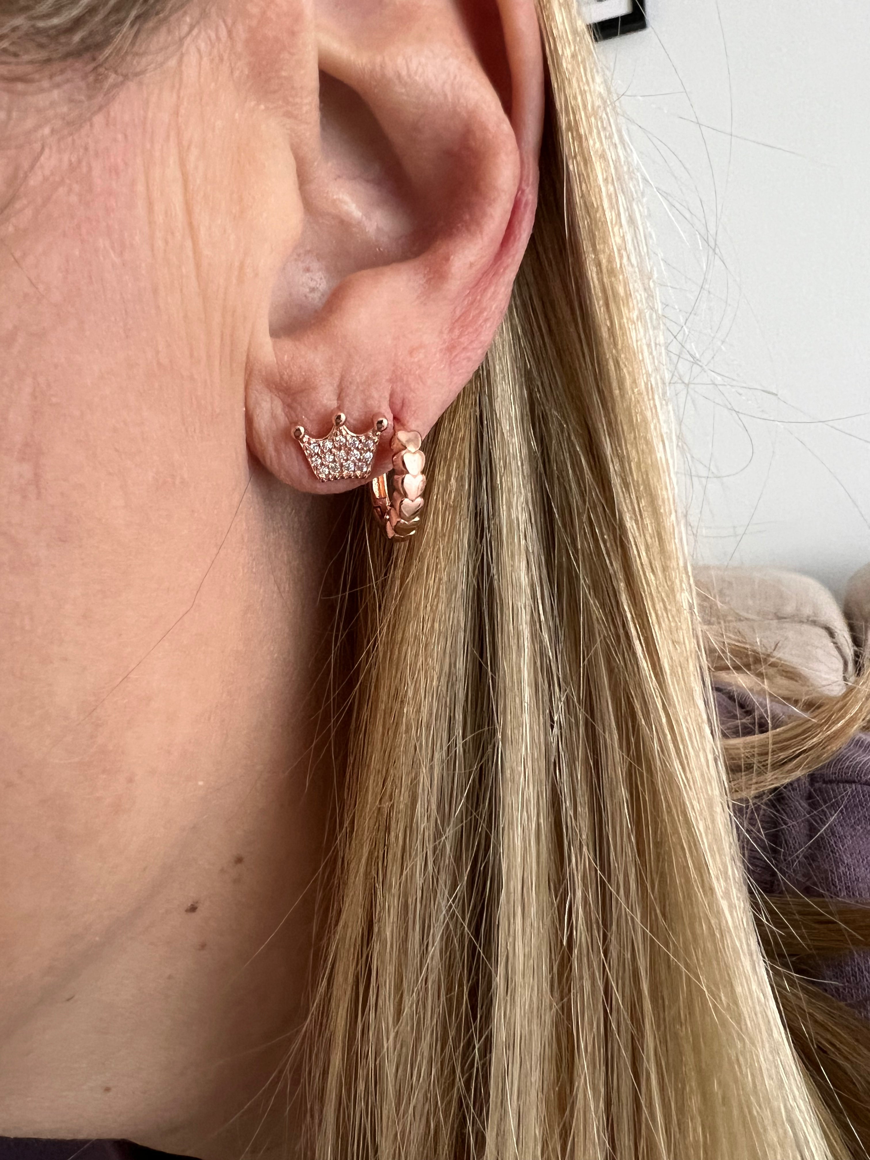 Orecchino Corona rose’