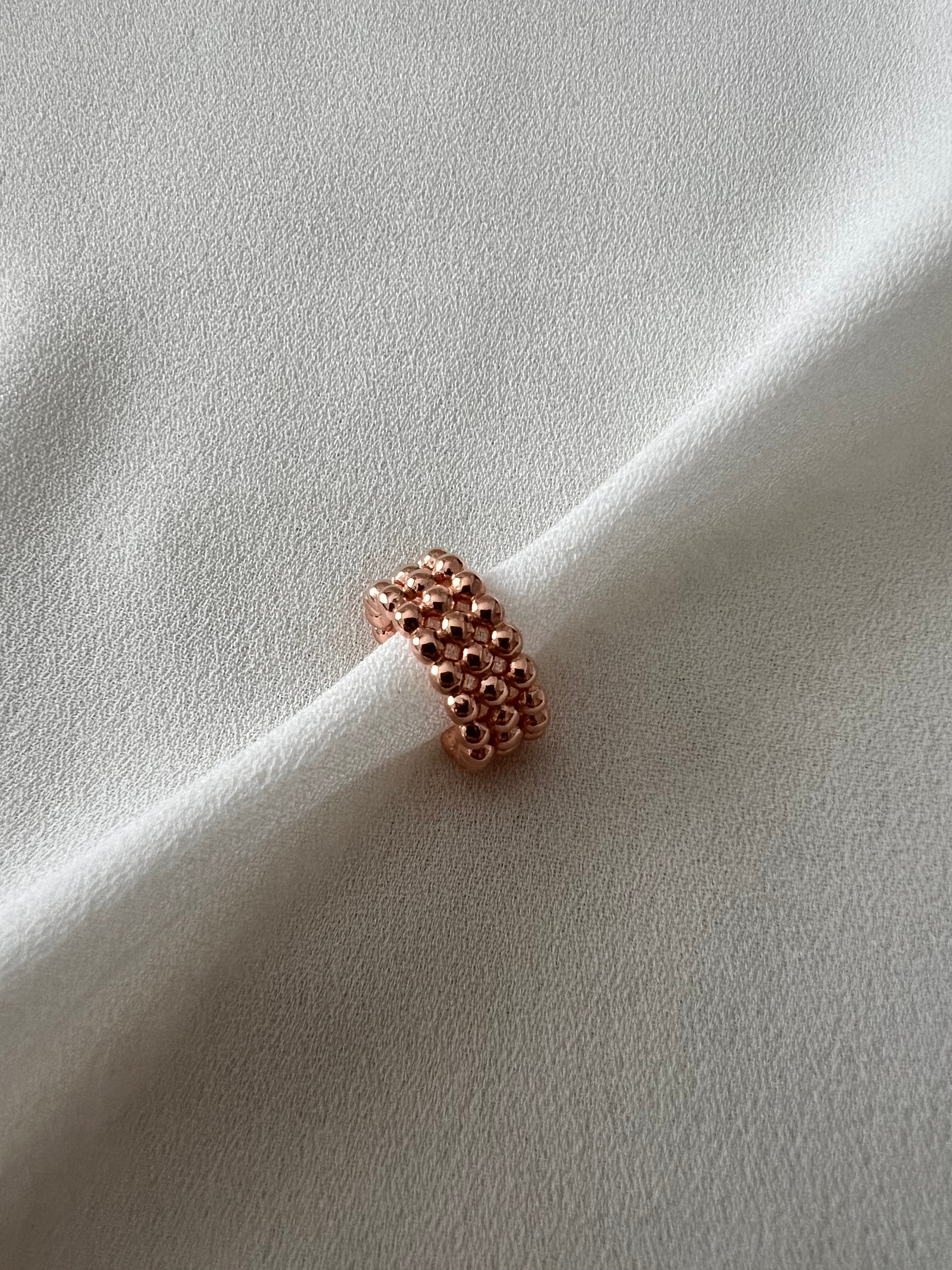 Earcuff tripla fila pallini