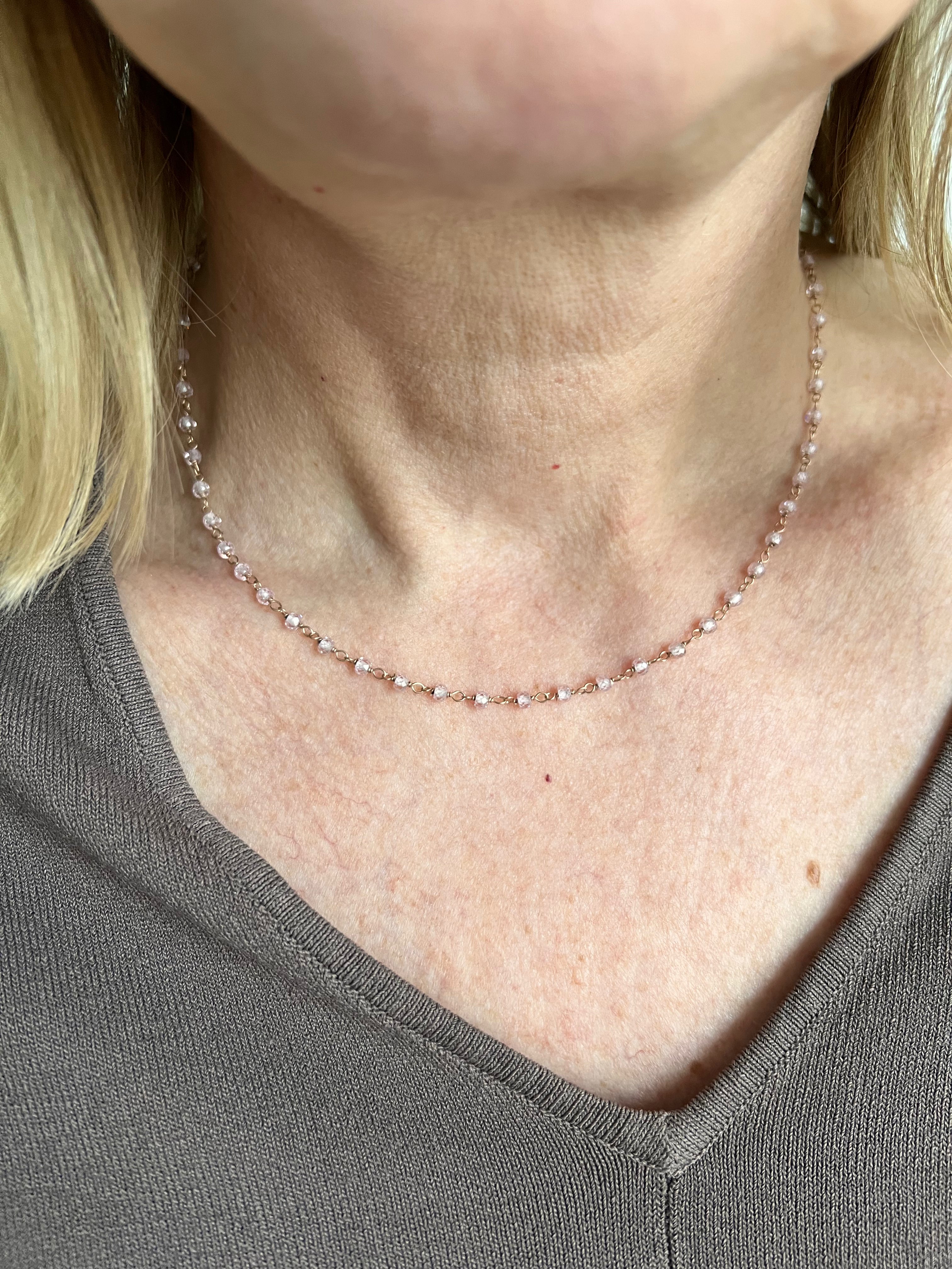 Girocollo agata rosa