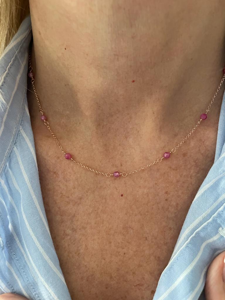 Girocollo cristalli fucsia