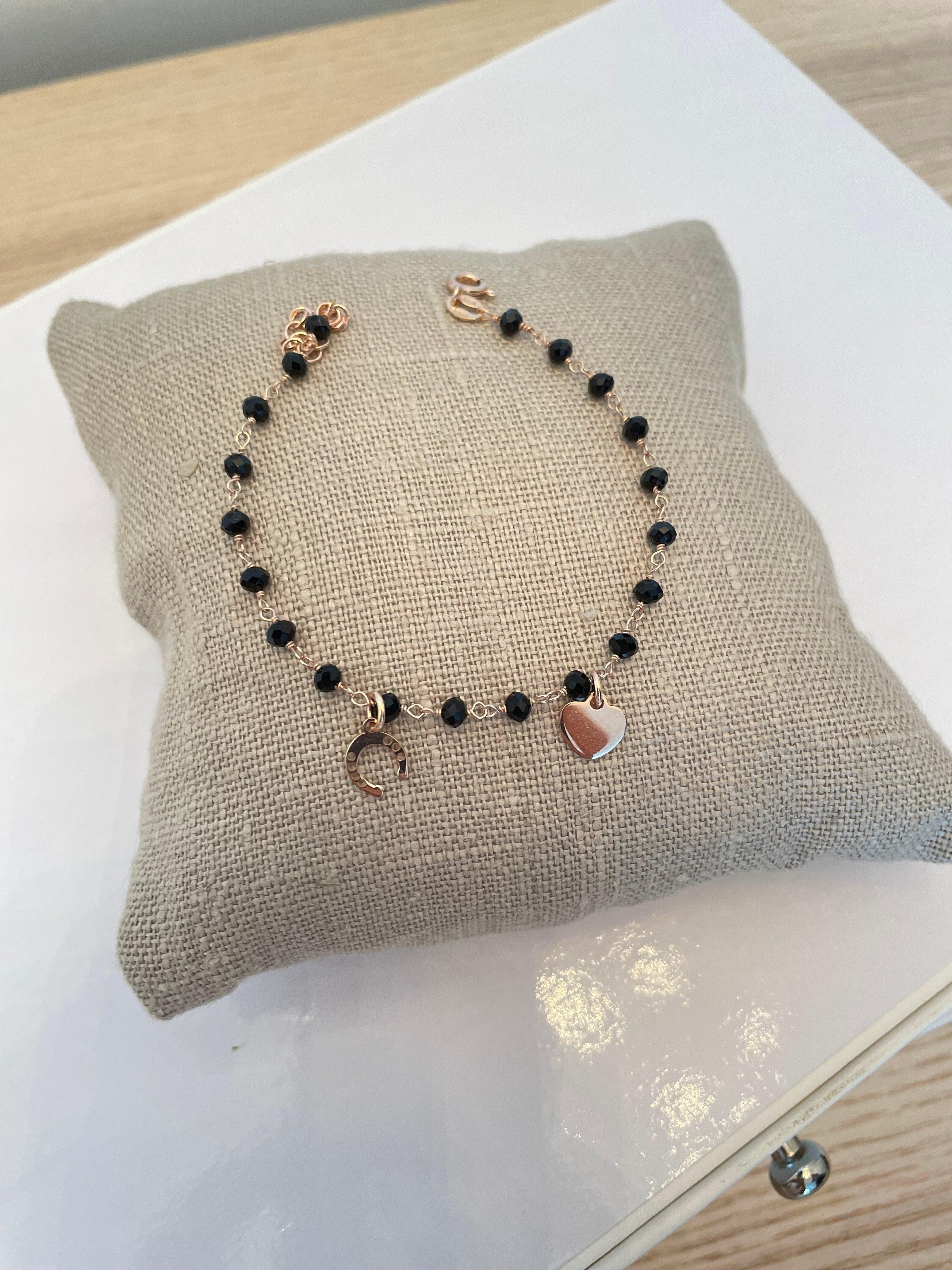 Bracciale con cristalli grigi, neri o rubino - Le Luci di Gaia