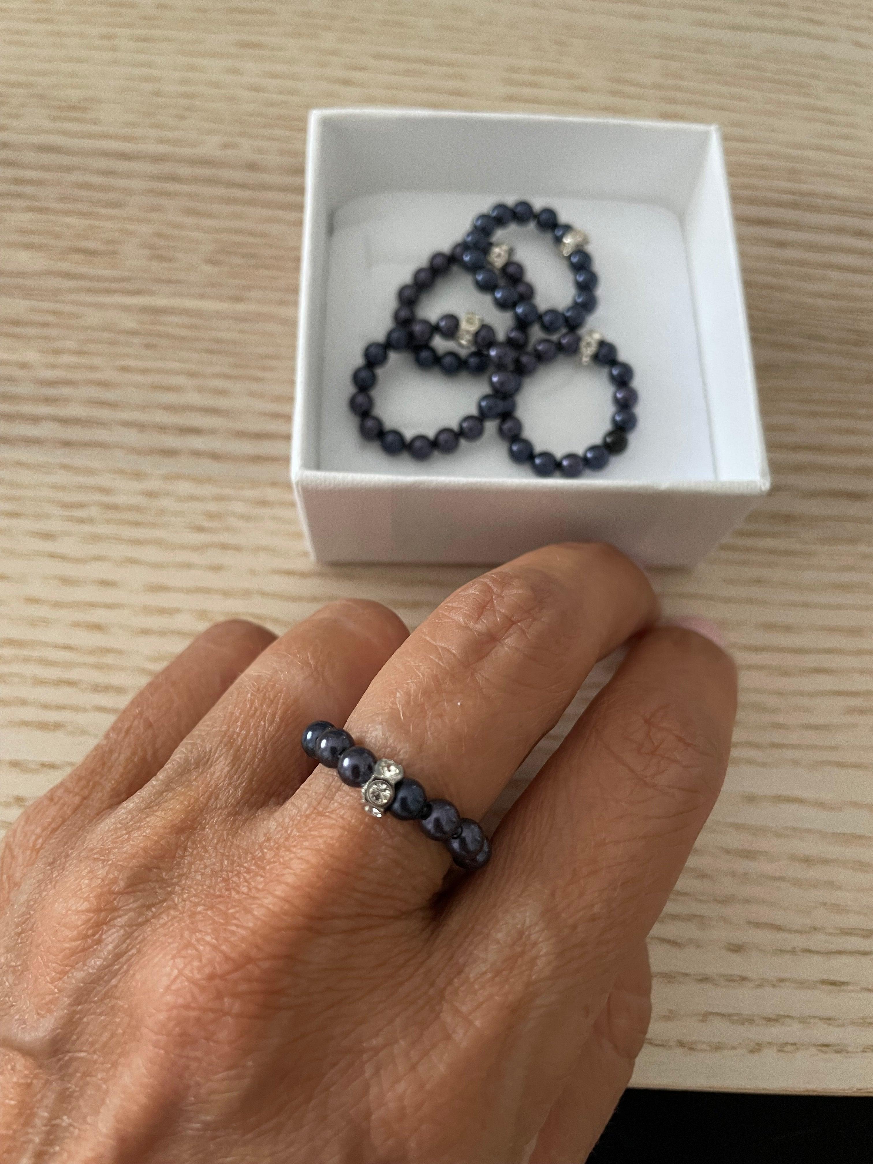 Anello perle di Swarovsky - Le Luci di Gaia