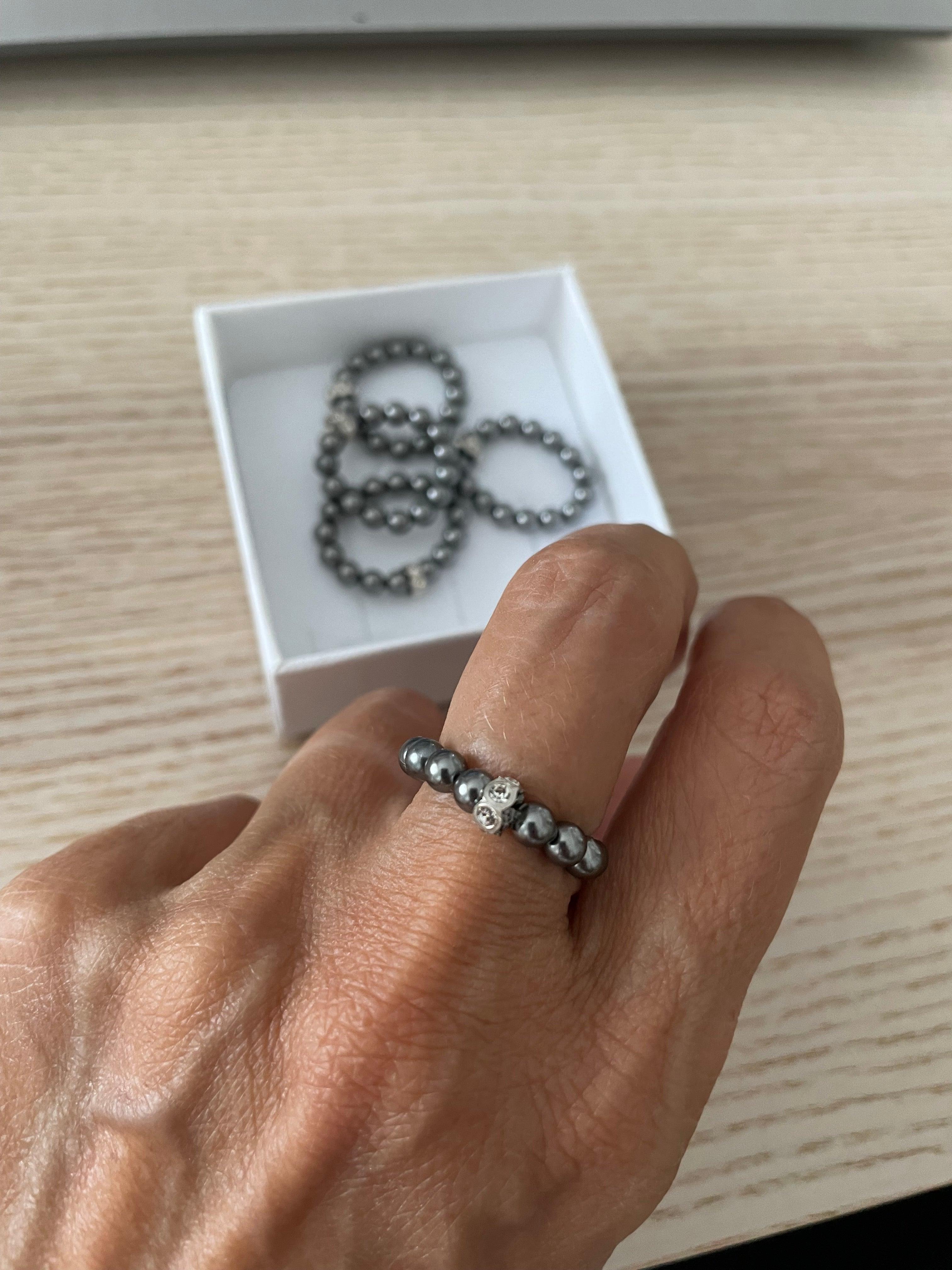 Anello perle di Swarovsky - Le Luci di Gaia