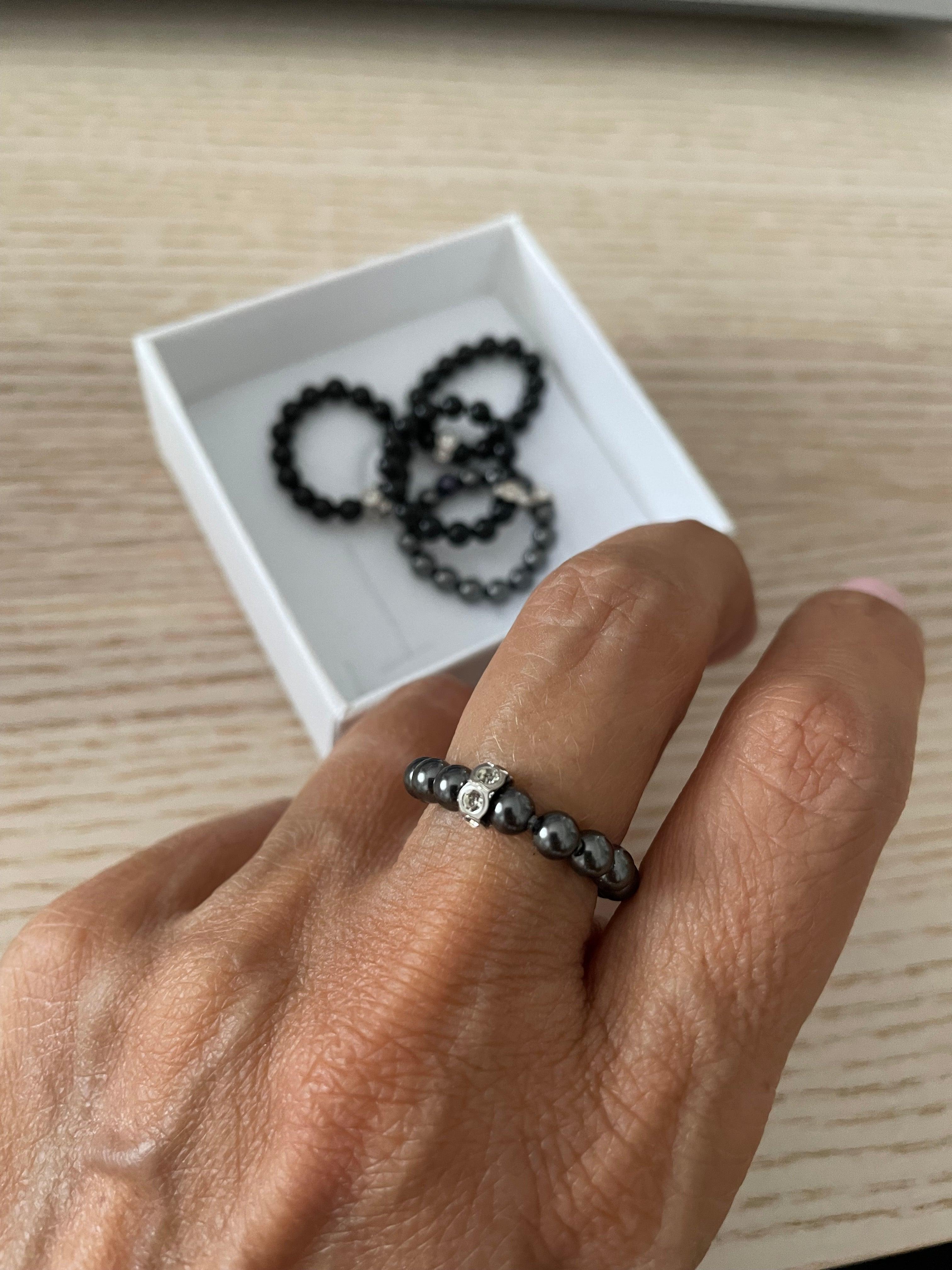 Anello perle di Swarovsky - Le Luci di Gaia