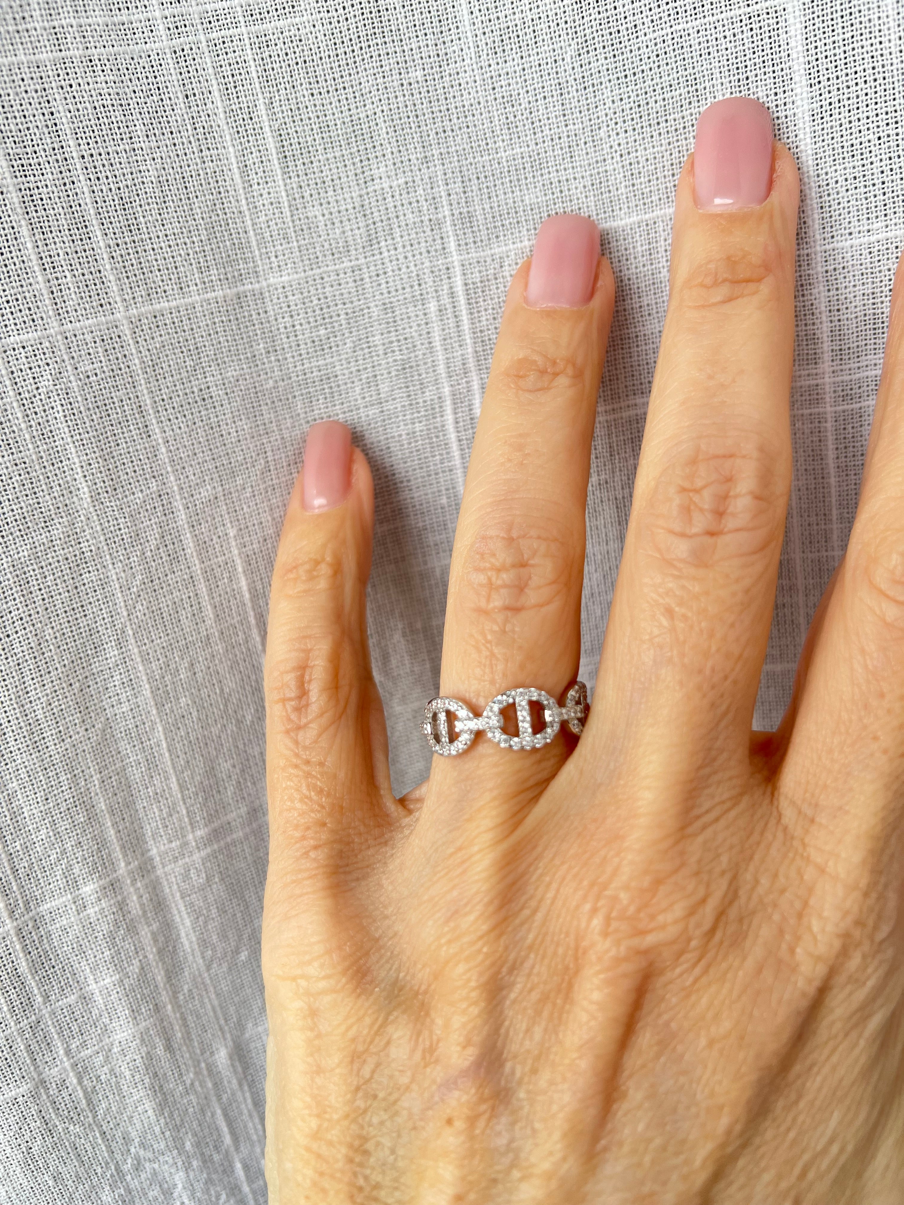 Anello a maglia bianco