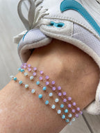 Cavigliera cristalli azzurri o glicine - Le Luci di Gaia