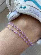 Cavigliera cristalli azzurri o glicine - Le Luci di Gaia