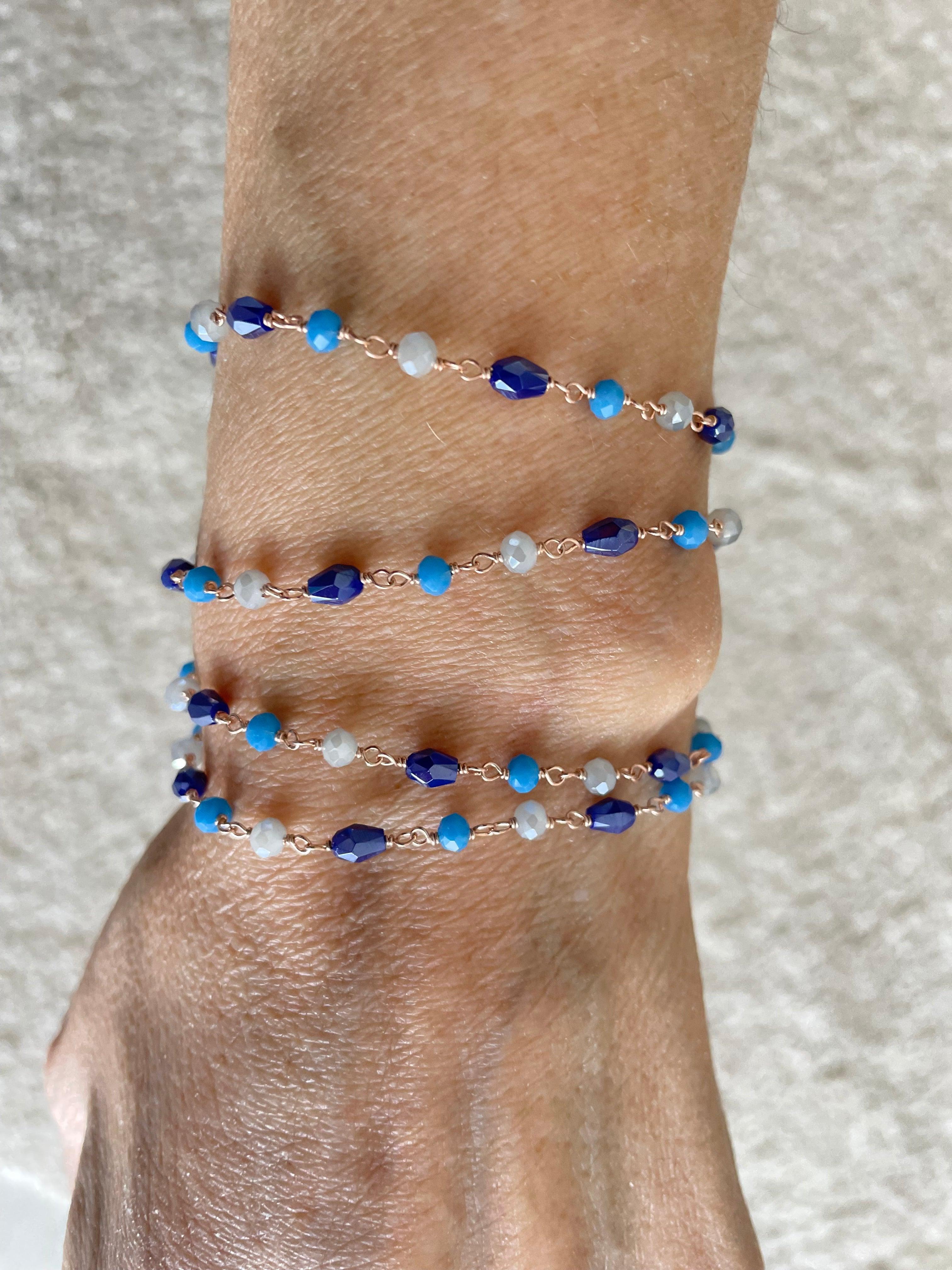 Bracciali cristalli blu o arancioni - Le Luci di Gaia