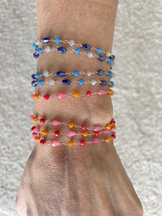 Bracciali cristalli blu o arancioni - Le Luci di Gaia