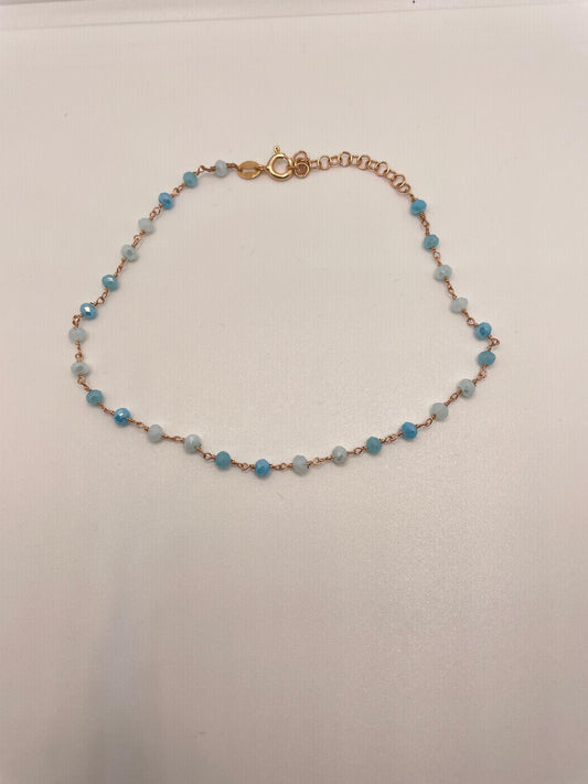 Cavigliera cristalli azzurri o glicine - Le Luci di Gaia